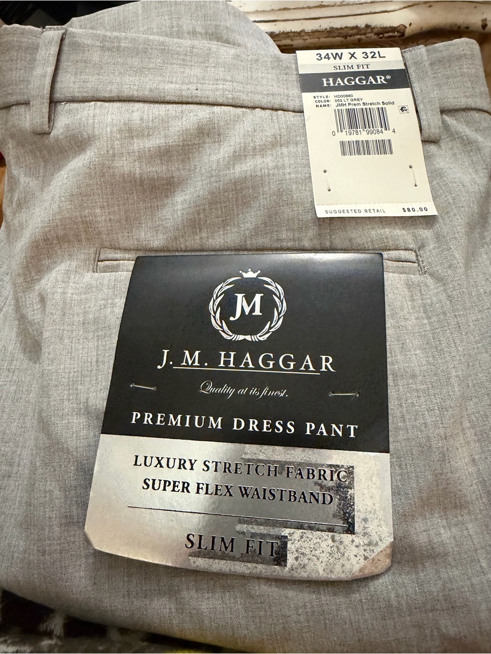 Haggar Light Grey Slim Fit Stretch Suit/Blazer